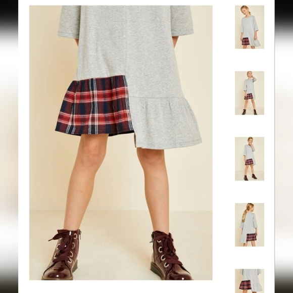 HAYDEN GIRLS Perfectly Balanced Plaid tshirt dress Sz Small NWT - Picture 8 of 12